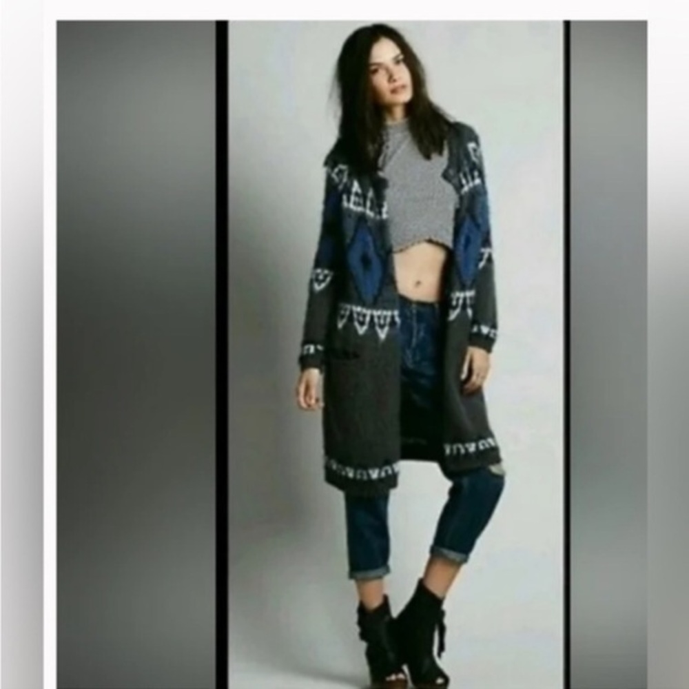 Free People Fair Isle Mohair Blend Cardigan